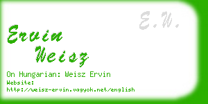 ervin weisz business card